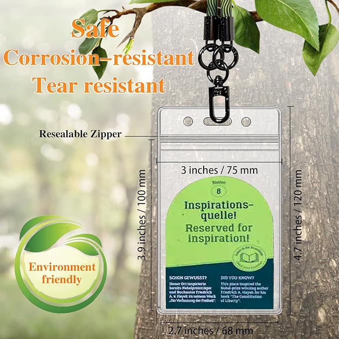 250 Pack Name ID Badge Holder-Plastic Badge Holder for Lanyard, Vertical Extra Thick 3.9" x 2.7" Waterproof Name tag Holder for School/Office/Hospital/Exhibition/Party/Cards Credit Card