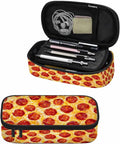 Cheese Pizza Pencil Case Fantasy Delicious Food Circle Pencil Bag Pouch Box Organizer for College Student Teen Adults