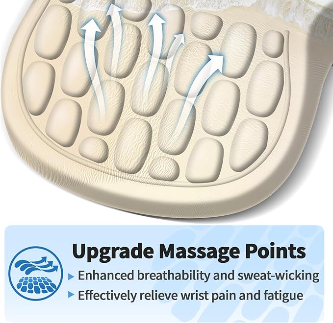 YIWEI Ergonomic Mouse Pad with Wrist Rest - Comfortable Office Mousepad with Memory Foam Wrist Support for Carpal Tunnel Relief, Mouse Pads with Non-Slip Base for Gaming and Home (Beach-1)