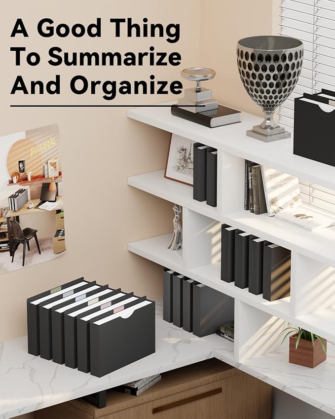 ANSOOK 2 Inch File Jackets & File Pockets,12 Pack Plastic Manila File Folders Letter Size, Heavy Duty Expandable Manile File Jackets, Reinforced Straight Cut Tab,Expanding File Jacket Folders