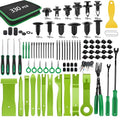 GOOACC 330Pcs Trim Removal Tool, Auto Push Pin Bumper Retainer Clip Set Fastener Terminal Remover Tool Adhesive Cable Clips Kit Car Panel Radio Removal Auto Clip Pliers, Green