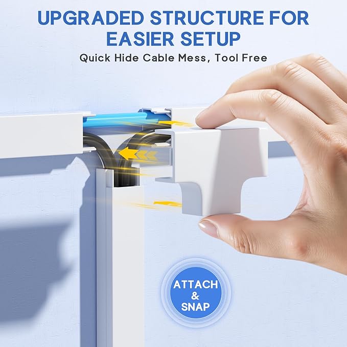 315in Cord Hider Kit, Paintable Cable Raceway, Cord Covers for Wires on Wall, Cord Hider for Wall Mount tv, tv Cable Hider Wall kit, Wire Covers for Cords, W0.59in X H0.4in, White