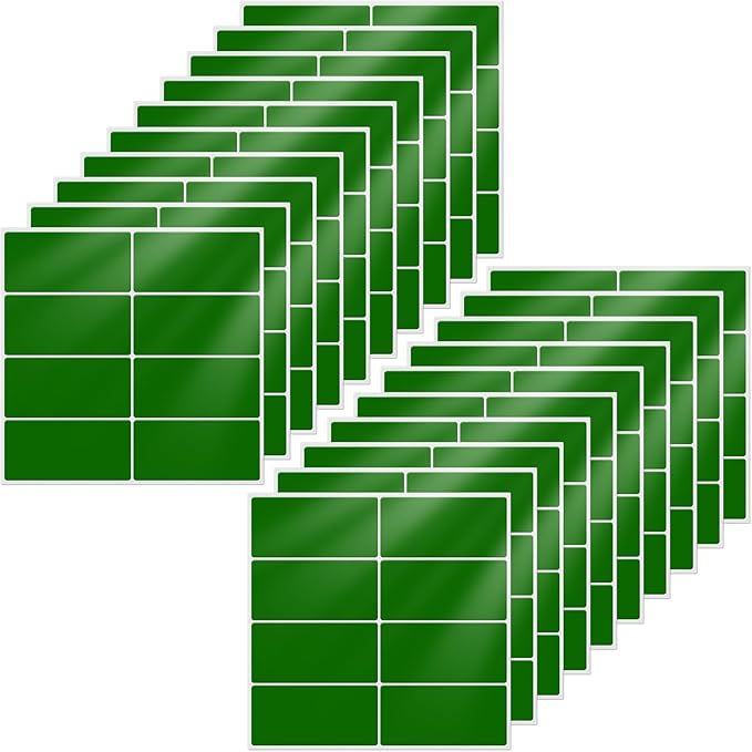 FINDAT Colored Labels Stickers 1.57×0.75 Inch Rectangle Vinyl Green Sticker Removable Assorted Color Coding Name Tag for File Folder Classroom Office Inventory Marking 160 PCS