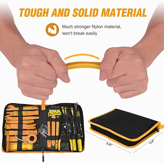 GOOACC 330Pcs Trim Removal Tool, Auto Push Pin Bumper Retainer Clip Set Fastener Terminal Remover Tool Adhesive Cable Clips Kit Car Panel Radio Removal Auto Clip Pliers, Yellow