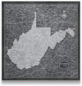 Conquest Maps Push Pin West Virginia Map Board - With Push Pins to Mark West Virginia Travel - Handmade in Ohio, USA - Design: Modern Slate