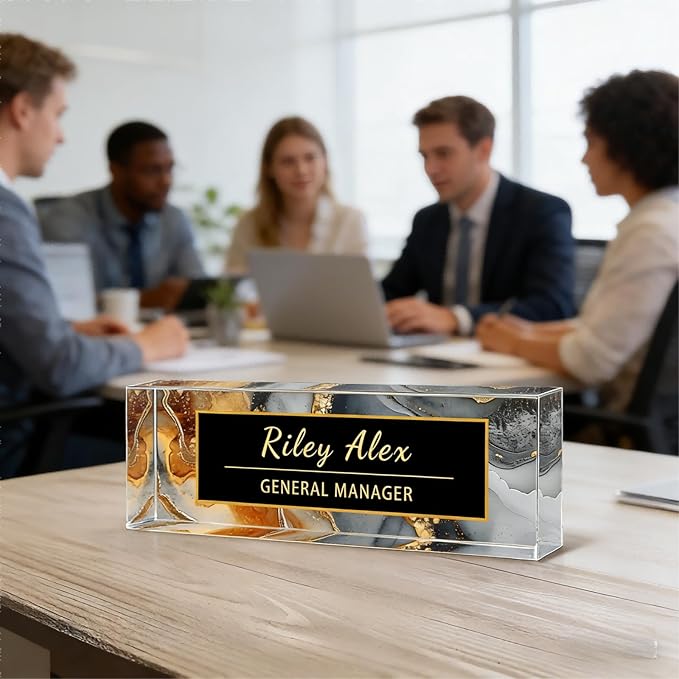 Desk Name Plate Personalized, Office Decor Cute Desk Accessories for Employee Appreciation Gifts Office Gifts for Boss, Teacher (S3)