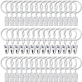 AMZSEVEN 44 Pack Metal Curtain Rings with Clips, Drapery Clips with Rings, Drapes Rings 1 inch Inner Diameter, Fits Diameter 5/8 inch Curtain Rods, White