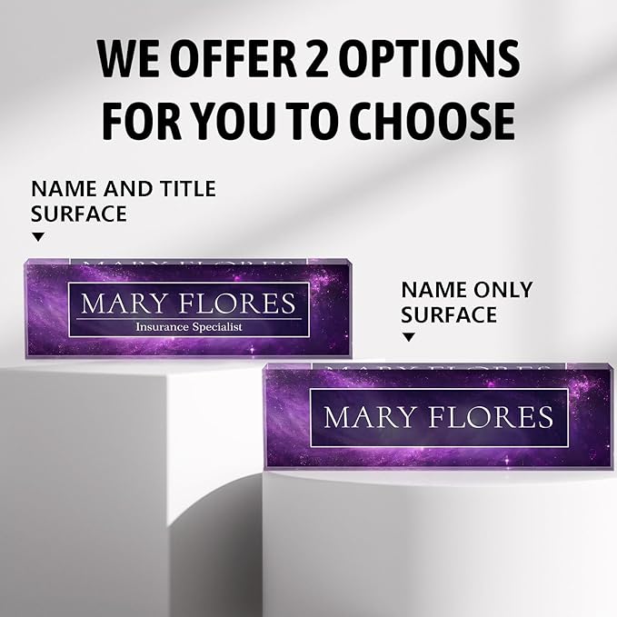 Custom Name Plate for Desk, Desk Name Plate Personalized Acrylic Office Desk Decor for Women and Men, Employee Appreciation Gifts Office Gifts for Boss, Manager, Teacher, Nurse