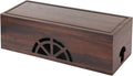 Wood Cable Management Box - 15.8" (L) x 6" (W) 5.5" (H) Walnut Wood Cable Hider Box, Cord Hider with Magnet Design & Outlet Hole, Power Strip Surge Protect & Organizer for Home Office Kitchen TV Wires