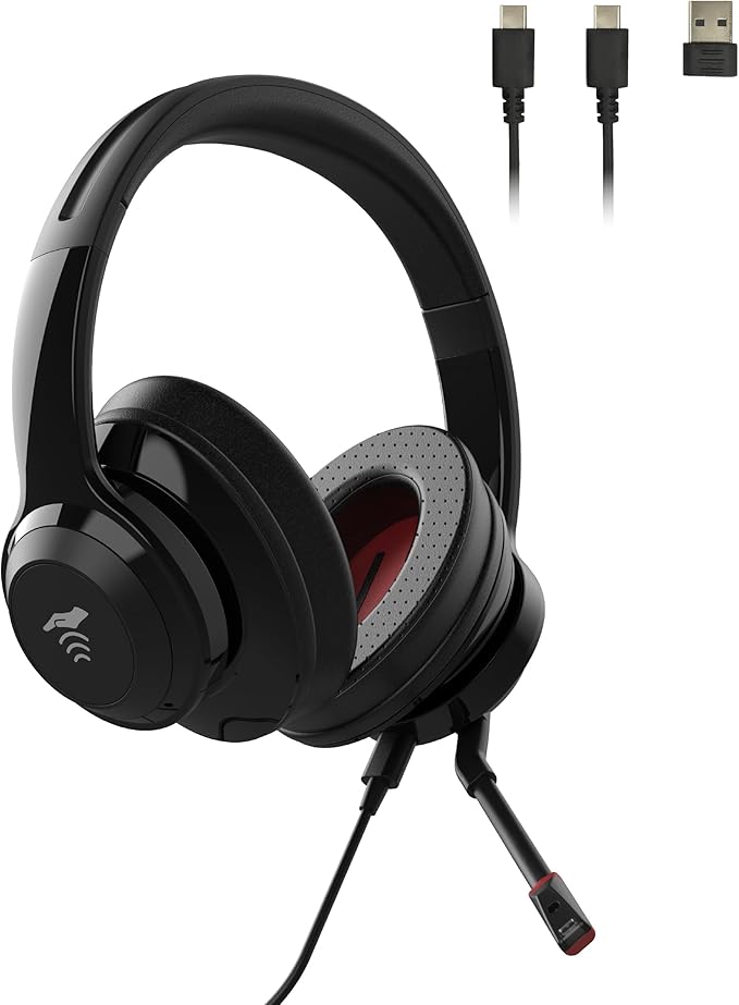 KURO X-Ear 1 Gaming Headset, AI Gesture Control, 7.1 Surround, 3D Live Recording, Transparency Mode, Noise-Canceling Mic, USB-C, LED Modes, Multiplatform Compatible