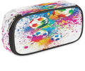 Pardick Watercolor Football Big Capacity Pencil Pen Case Soccer Large Pencil Pouch with Zipper Compartments Pencil Bag for Boys Girls Adults Student Office School Supplies
