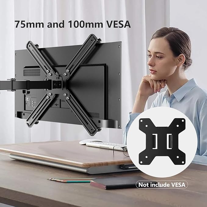 Pholiten VESA Mount Bracket Adapter Monitor Arm Mounting Kit for Screen 13 to 27 inch,75mm or 100mm VESA