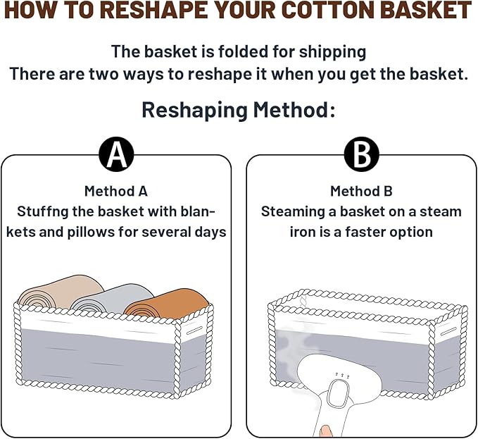 Small Storage Baskets for Organizing | Closet Organizer Bins | Shelf Toy Basket | Woven Rope Baskets | Cube Decorative Box | Shallow Basket | 11.5x7.5x4.7” | 3 Packs Mixed Grey