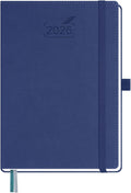 BEZEND 2026 Planner Weekly and Monthly (6" x 8.5") Daily Calendar with Hourly Timeslots & Tabs (Jan-Dec) Note & Expenses, Pen Holder, Inner Pocket, Vegan Leather Hardcover - Blueberry