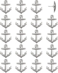 Anchor Push Pins - Silver Metal Anchor Pins - for Cork Board, Maps, or Lapel Pin Use - Designed in USA - Set of 20