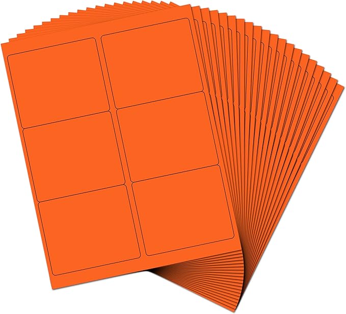 JAM PAPER Shipping Address Labels - Large - 3 1/3 x 4 - Orange - 120/Pack