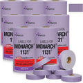 Perco Lavender Pricing Labels for Monarch 1131 Price Gun – 8 Sleeves, 64 Rolls Value Pack - 160,000 Price Marking Labels – with Ink Rolls Included