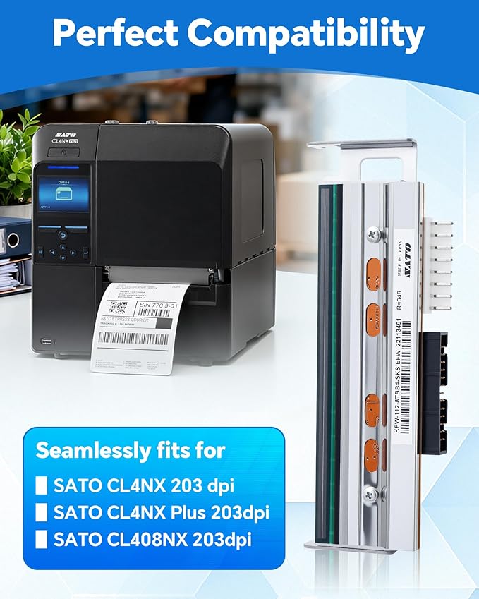 R29797000 New Genuine Printhead for SATO CL4NX 4NX Plus, OEM Print Head Replacement for SATO Barcode Thermal Label Printer 203dpi