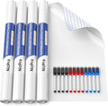 Nicpro 4 Pack Dry Erase Whiteboard Sticker Wall Decal, 17.7" X 78.7"(6.5 ft) Self-Adhesive White Board Peel Stick Paper to Do List with 12PCS Water-Based Pens for School, Office, Home, Kids Drawing