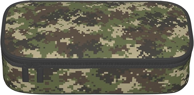 Camo Pencil Case for Kids Boys Girls, Big Capacity Green Pencil Pouch, Portable Pencil Box Stationery Storage Desk Pen Bag for School Office