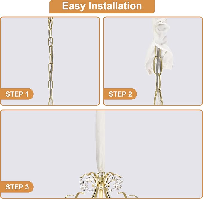 Chandelier Chain Cover White 2 Pack with Touch Fasteners,39.37inches Brushed Polyester Fabric Chain Sleeve for TV Cord Cover Decorative Cord Hider Easy Install Convenient for Wire Management