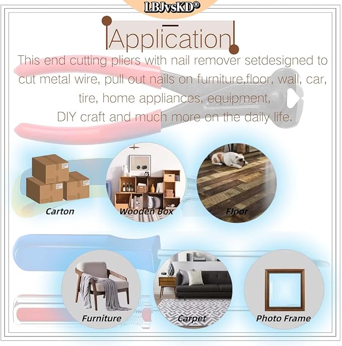 Upholstery Carpet Staple Remover and Nail Puller Remover Tool Set - Staple Puller & Tack Lifter Fastener Remover for Furniture Floor Wall Wood Case Car Photo Frames (4-PK)