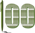 deegtran 100 Pack No Bleed Sage Green Barrel Click Pens, Wholesale Retractable Ballpoint Pens, Medium Point, Smooth Ink, 1.0MM Black Ink