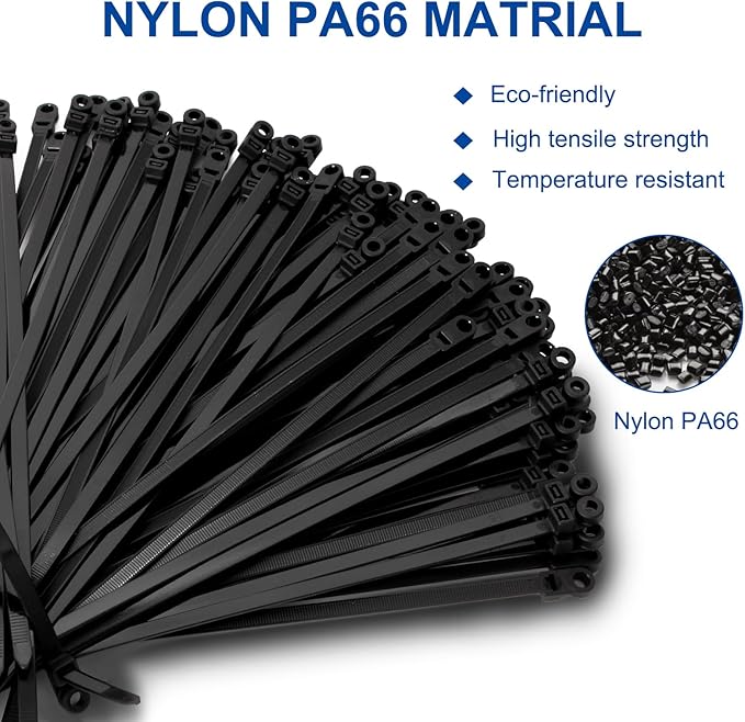 120 PCS 15 Inch Plastic Zip Ties with Screw Holes, Heavy Duty Mountable Cable Ties, UV Resistant Electrical Zip Ties for Indoor & Outdoor (Black)