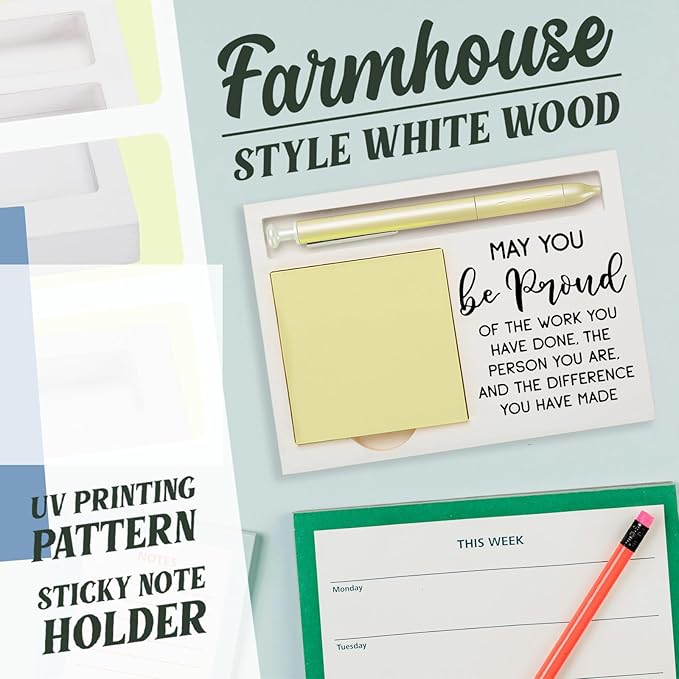 May You Be Proud of The Work You Do, Thank You Appreciation Gifts for Employee Coworker Bestie Sister Friends Retirement Leaving New Job Gift Self-Stick Note Pad Holders ZBA13