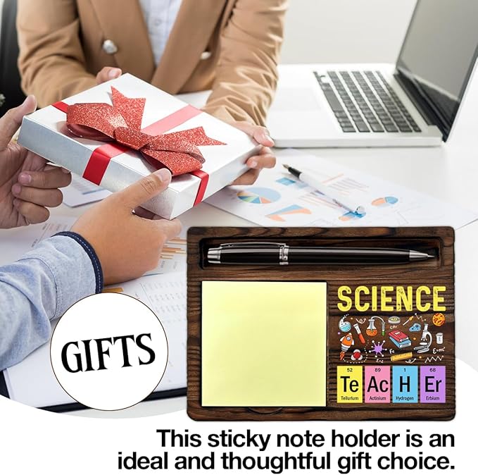 Science Teacher Gifts for Women Men, Gifts for Science Teacher Thank You Appreciation Birthday Back to School, Sticky Note Holder Classroom Office Decor