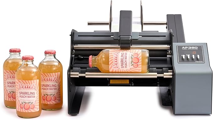 Primera AP380 Label Applicator Bottle Labeling Machine for Cylindrical Containers (74291) - Adjustable, semi-Automatic, Labels up to 1500 containers per Hour