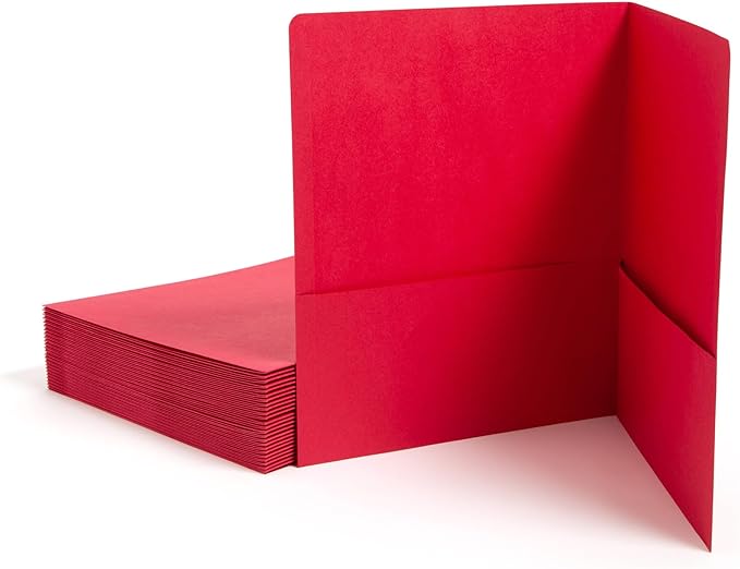 Smead Two-Pocket Heavyweight Folder, Letter Size, Red, 25 per Box (87859)