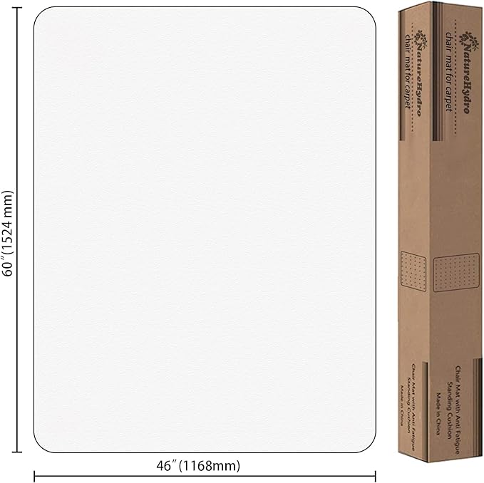 Naturehydro Large Office Chair Mat for Hardwood Floor - 60" x 46" Plastic Rolling Chair Mat for Hard Wood Tile Floor Protection, BPA and Phthalates Free (Rectangle)
