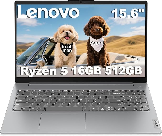 Lenovo Laptop V15 for Business and Student (15.6" FHD Anti-Glare, AMD Ryzen 5 7520U (> Intel i5-1235U), 16GB DDR5 RAM, 512GB SSD), Numeric Keypad, Webcam w/Shutter, Ethernet, Wi-Fi 6, HDMI, Win 11 Pro