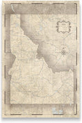Push Pin Idaho Map Board - With Push Pins to Mark Idaho Travels - Handmade in Ohio, USA - Design: Rustic Vintage
