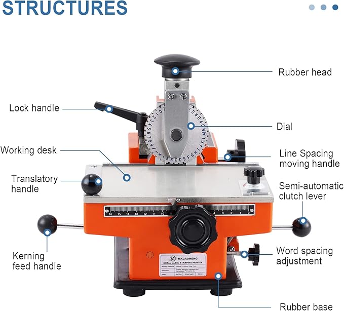 Manual Nameplate Metal Label Stamping Printer Machine Marking Machine for Metal (No.4 Codeword Plate)