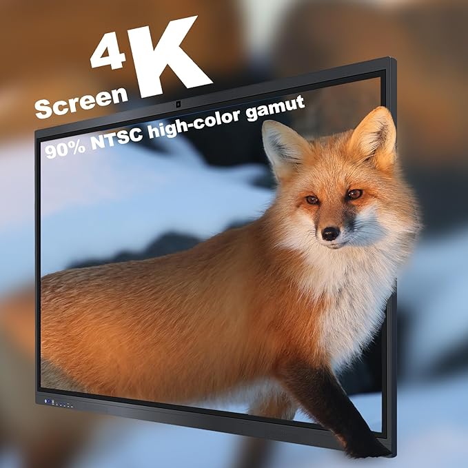 Smart Board,65" Smart Board for Classroom Office Home, 4K UHD Touch Screen Open Dual System Smart Whiteboard,Digital whiteboard with 48MP HD Camera(Board+Wall Mount Included)