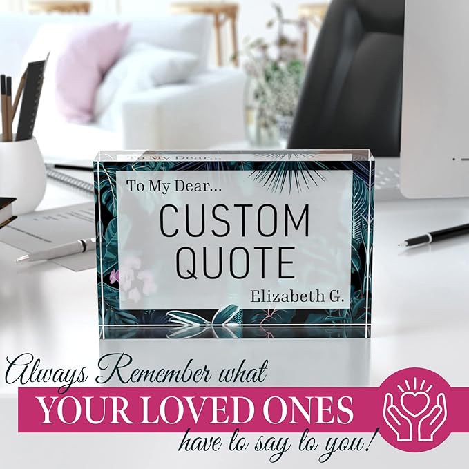 Custom Acrylic Sign Personalized, Custom Desk Name Plate, 18 Styles, (4"x6"), With Gift Box, USA Made by Acryluxe. (Bouquet)