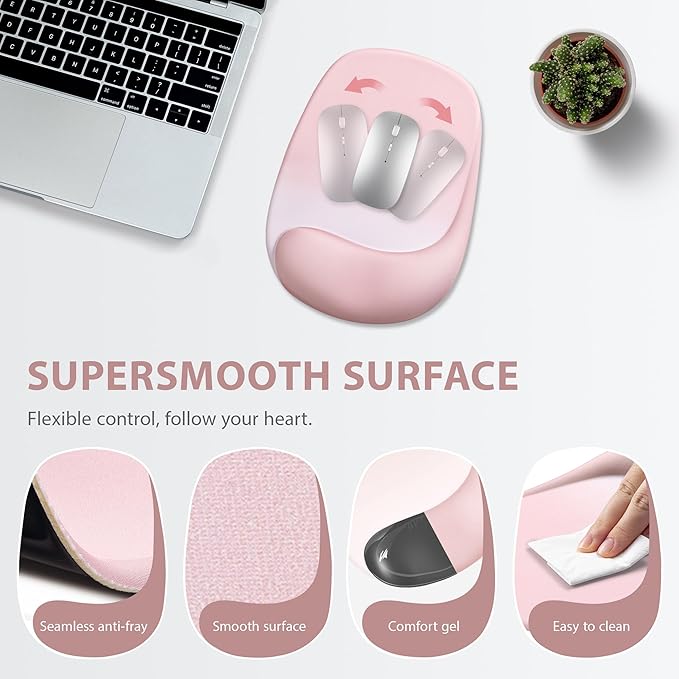 Ospelelf Wrist Rest for Keyboard and Mouse Ergonomic Mouse Pad with Wrist Support Memory Foam Wrist Rest for Computer Keyboard,3-in-1 Gel Mouse and Keyboard Pad for Office Brown