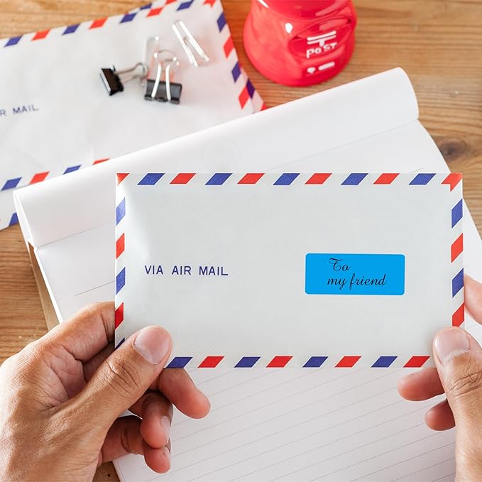 1" x 2-5/8" Colored Address Labels, 600 Bright Blue Label Stickers- Laser/Ink Jet Printer Mailing Labels, 8.5"x11" 20 per Sheet