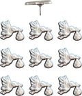 Stork Carrying Baby Map Pins - Silver Stork Pins for Cork Boards, Maps, or Lapel Use - Designed in USA - Set of 10
