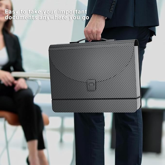 25 Pockets Expanding File Folders,Portable Accordian File Organizer,Expandable File Folder,Bill,Paper,Document Organizer,Plastic Accordion Filing Box,Colored Tabs,A4/Letter Size Diamond