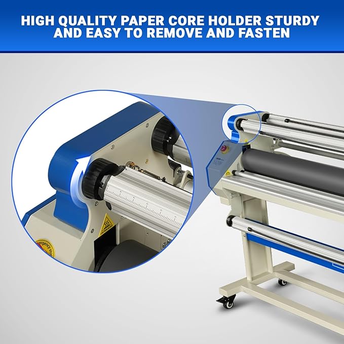 65" Full-Auto Cold & Heat Assisted Laminator Machine with 4 Trimmers, Max Speed 40ft/min, 63" Max Width, 1.1" Max Thickness, Infrared Heating, Digital Control for Vinyl Graphics, Inkjet Prints,1700-B1