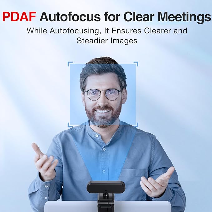 1080P Webcam with Microphone, eMeet Nova AutoFocus HD Webcam, 96°View Web Camera w/ 2 De-Noise Mics for Laptop/Desktop, Plug & Play USB Streaming Computer Camera for Conference/Calling/Teaching/Gaming