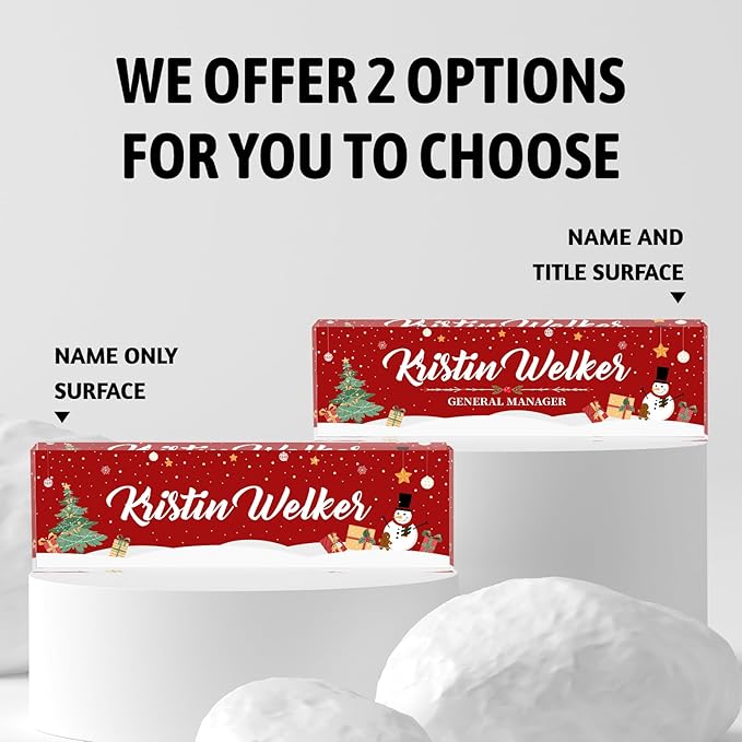 Custom Name Plate for Desk | Personalized Boss Employee Appreciation Christmas Gifts | Acrylic Name Plate Office Desk Accessories