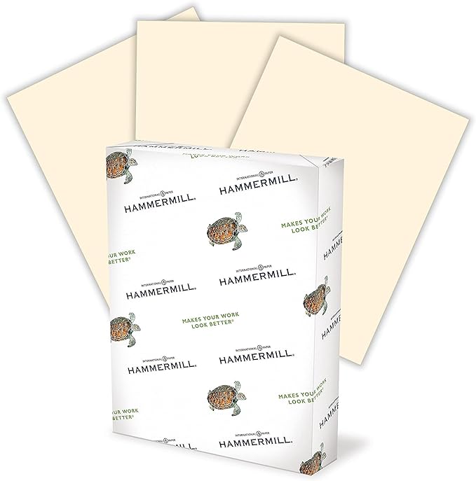 Hammermill Colored Paper, 20 lb Ivory Printer Paper, 8.5 x 14-1 Ream (500 Sheets) - Made in the USA, Pastel Paper, 103143R