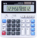 M&G Desk Calculator 12 Digit Extra Large LCD Display, Dual Solar Power and Battery, Accounting Calculator with Big Button, Battery Include, Perfect for Office Business Home Daily Use