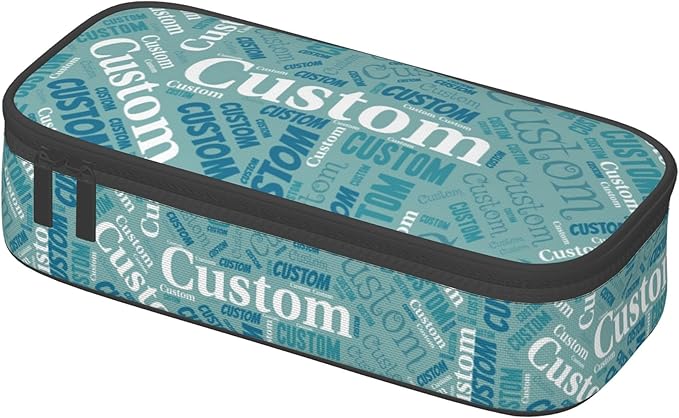 Custom Pencil Case with Name, Personalized Pen Bag Add Your Image Text, Large Storage Students Stationery Pen Box with Zipper Durable Pencil Box for Girls Boys Office School