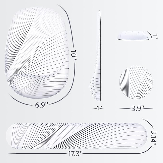 Ospelelf Wrist Rest for Keyboard and Mouse Ergonomic Mouse Pad with Wrist Support Memory Foam Wrist Rest for Computer Keyboard,3-in-1 Gel Mouse and Keyboard Pad for Office White