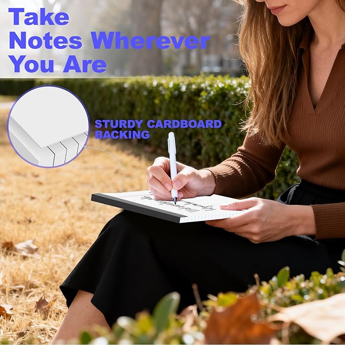 Gehanfai 3 Pack White Legal Pads 8.5 x 11 Inch, Wide Ruled Notepads Lined Memo Note Pads, 8.5x11 Inch Micro Perforated Writing Pads 30 Sheets Per Pad for Work Study Daily Note Taking List